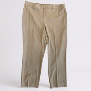Lafayette 148‎ New York Baige Wool Cropped Trouser Pants Size 16